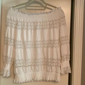 Off the shoulder white blouse